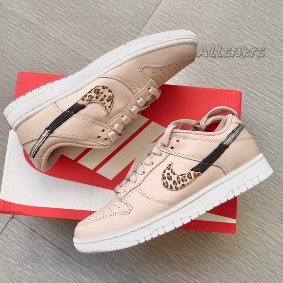 Nike Dunk Low W Pink🐆 leopard swoosh - Picture 2 of 7